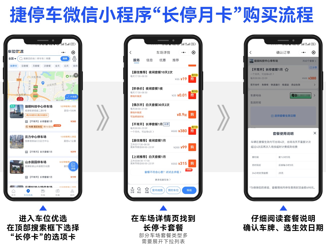 正在上传... 捷停车微信小程序“长停月卡”购买流程.jpg